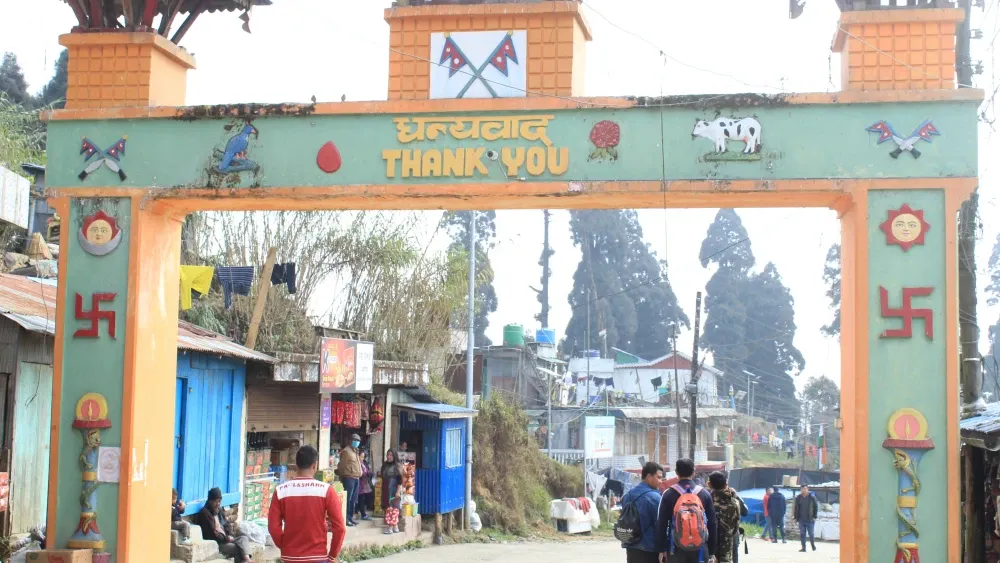 An entry gate at the India-Nepal border at Pashupati market in Nepal.  Shutterstock