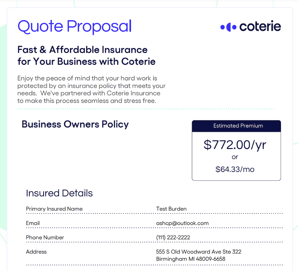 Updated Quote Proposal