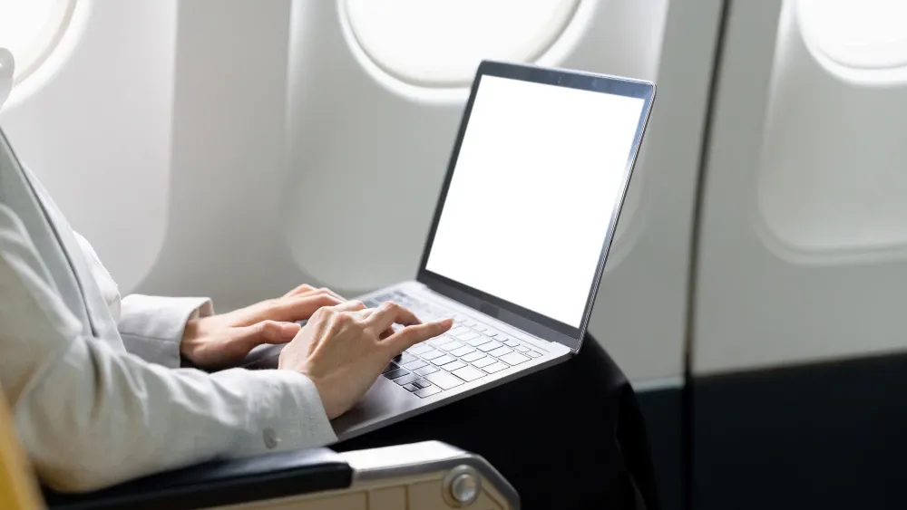 Laptop on plane