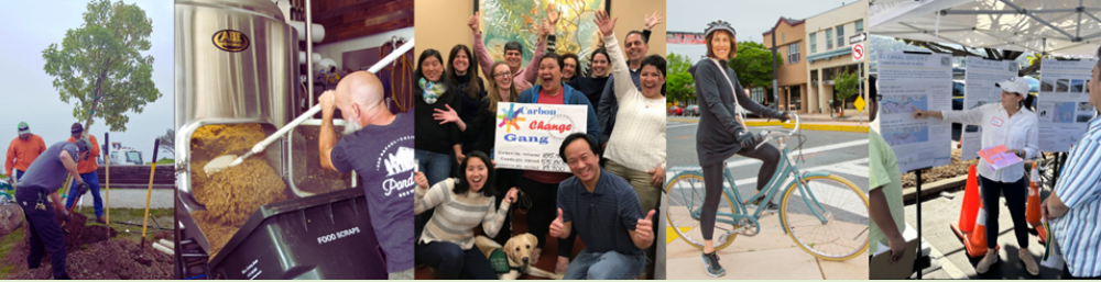 Collage of sustainability initiatives