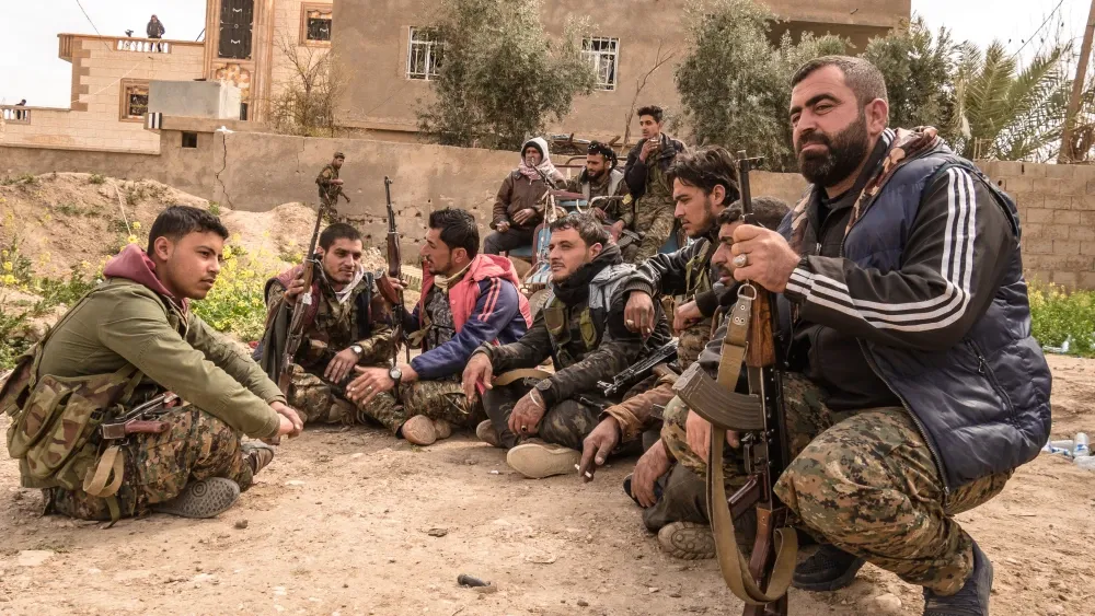 Fighters from Raqqa belonging to the Syrian Democratic Forces, in 2019.  Shutterstock