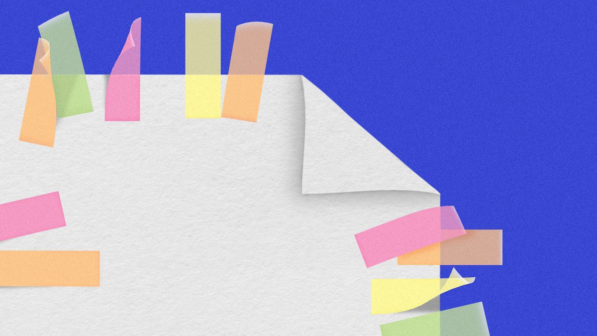 Page with many post-it notes
