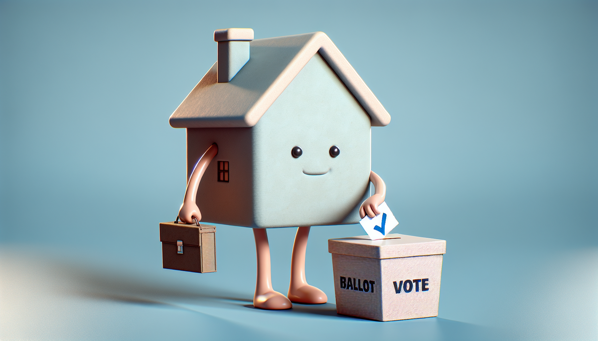 A house putting a ballot into a ballot box after voting