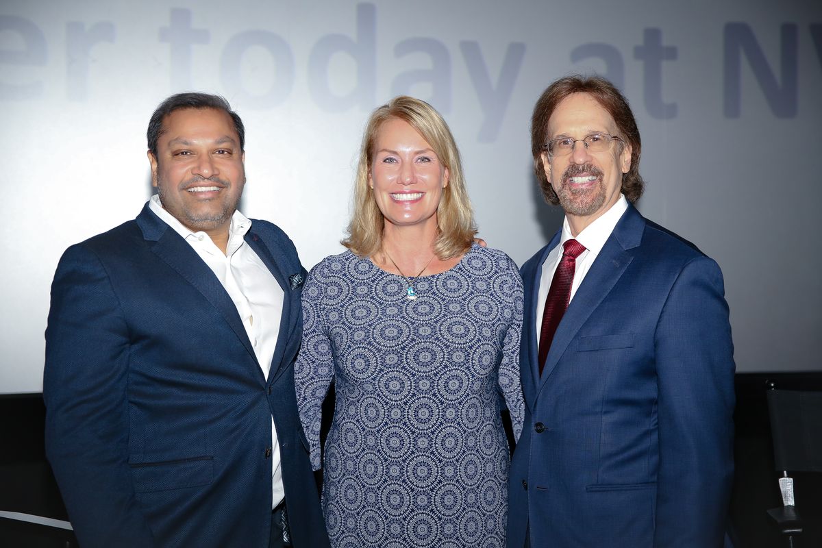 Reggie Aggarwal, Cvent with Jennifer Taylor, NVTC President and CEO and Greg Baroni, NVTC Board Chair