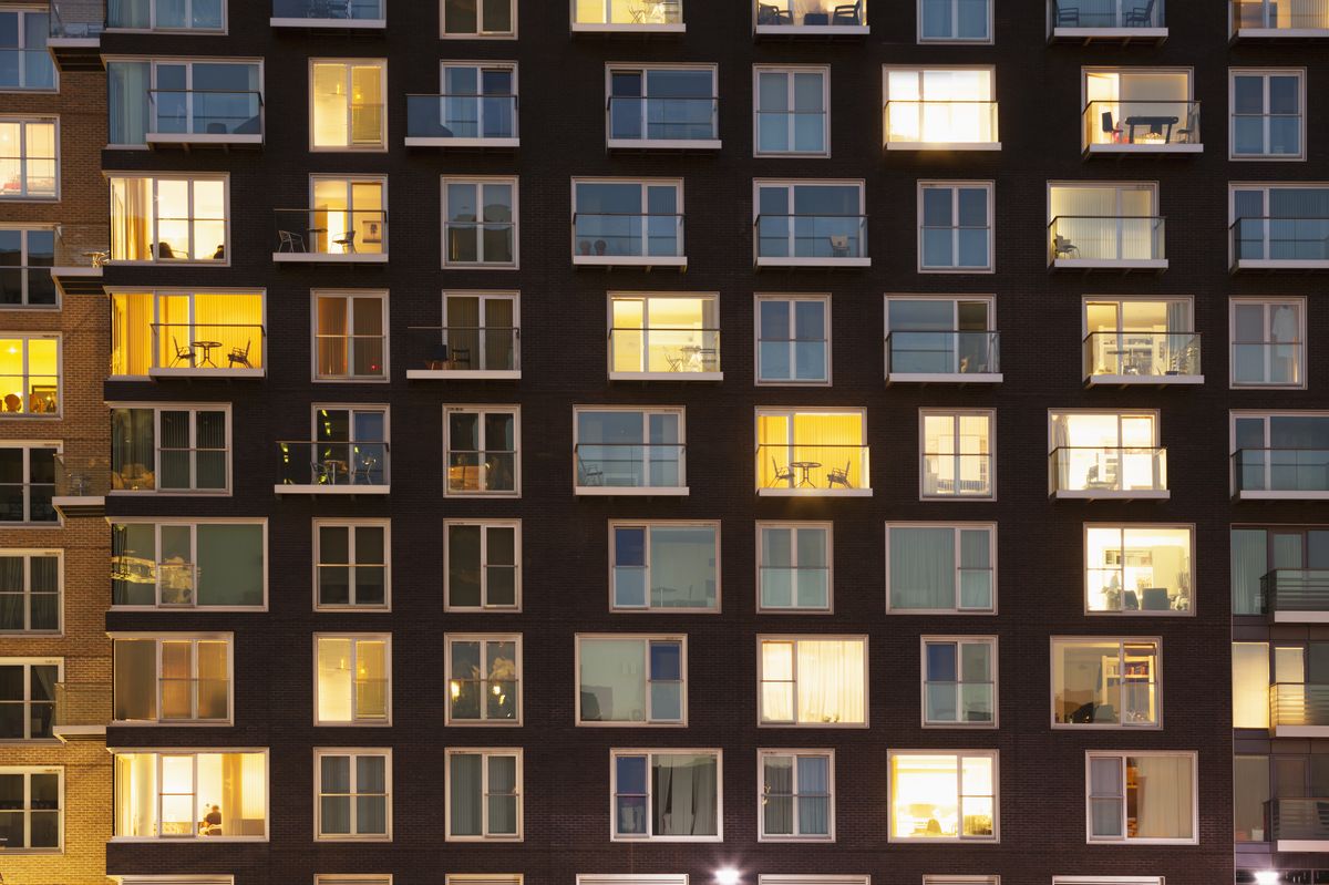 apartments at night