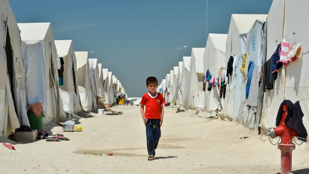 A Yezidi boy in the Kanke refugee camp