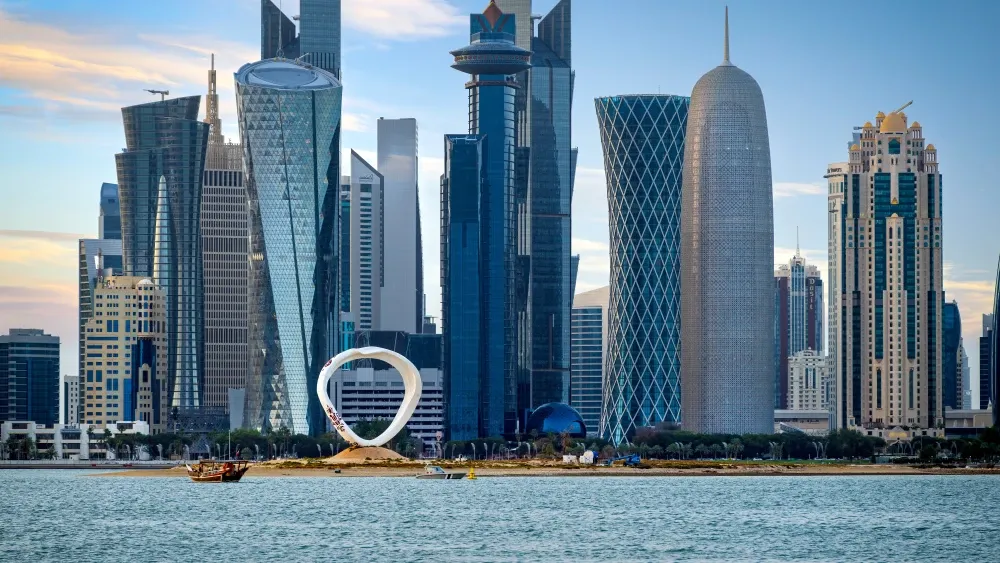 The skyline of Doha, Qatar.  Shutterstock