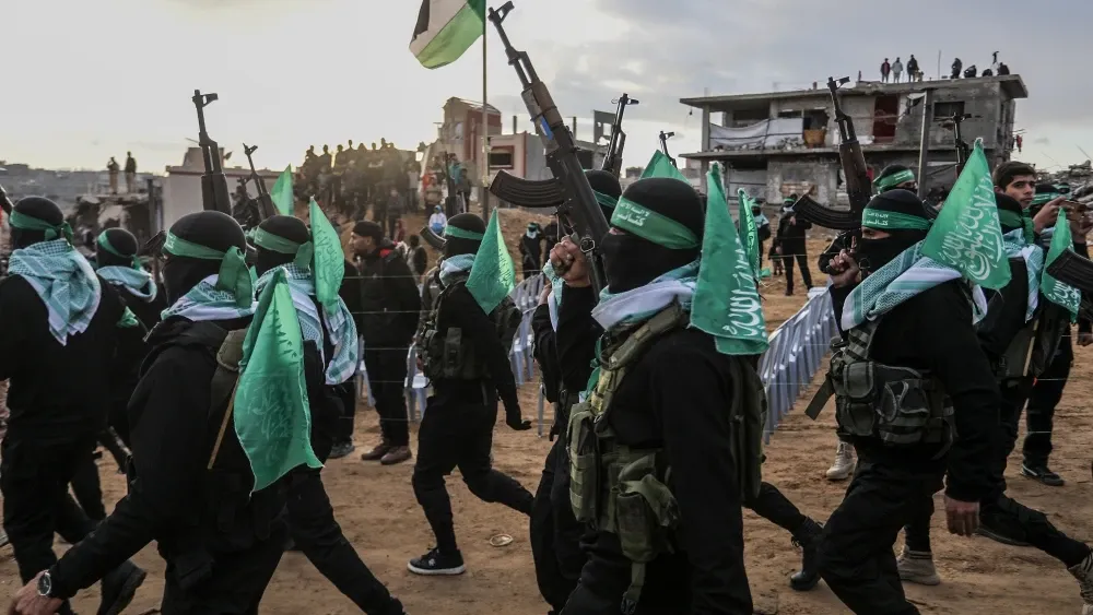 Hamas militants in the streets of Gaza in February 2025.  Shutterstock