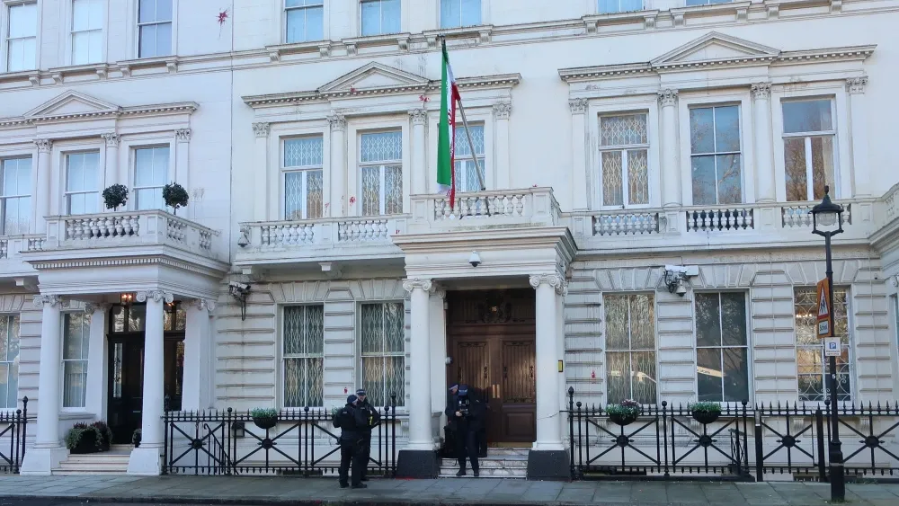 Police stepped up security at the Iranian Embassy in London in January 2026.  Shutterstock
