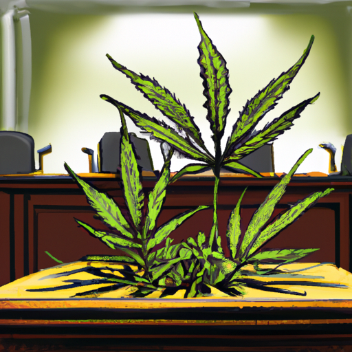 Marijuana growing in front of a Senate committee dais