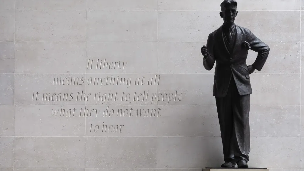 Orwell Statue in front of BBC