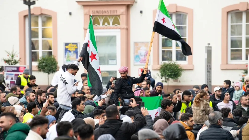 Syrian celebrations at the end of the Assad Regime