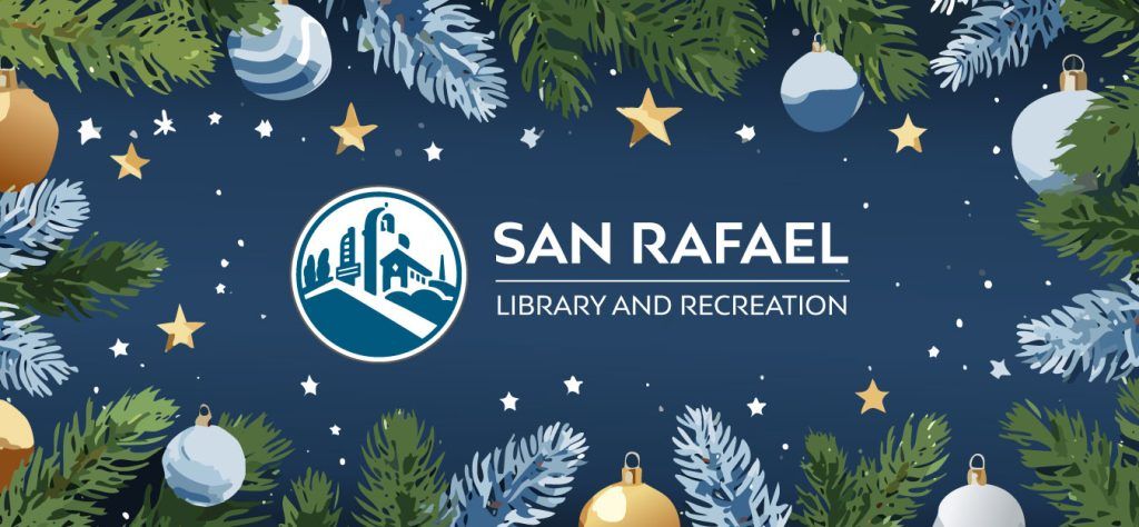 San Rafael logo with fir and ornaments around it