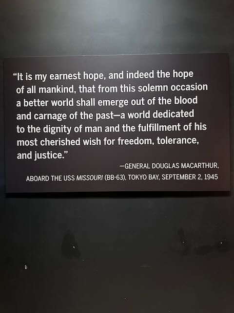 It is my earnest hope, and indeed the hope of all mankind, that from this solemn occasion a better world shall emerge out of the blood and carnage of the past -- a world dedicated to the dignity of ma...