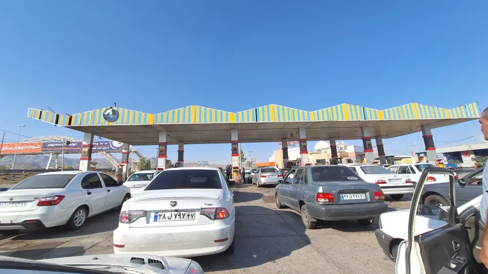 Iranians lining up at a gas station to refuel after Israel's June 12 strikes exacerbated extant gasoline shortages; Tehran, June 15, 2025.  Shutterstock