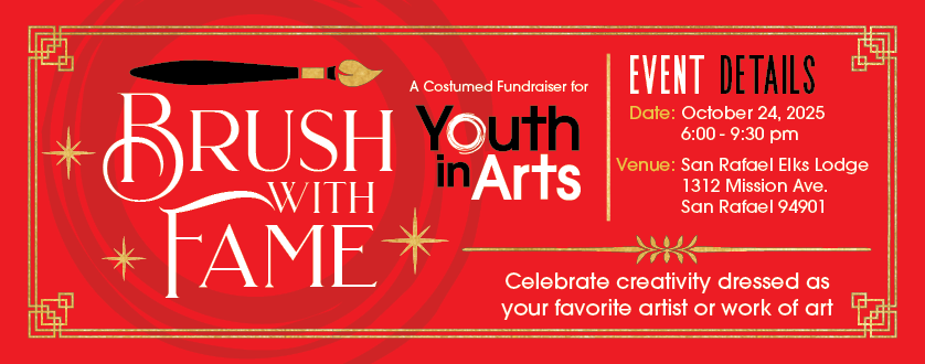 Brush with Fame -October 24 from 6-9:30 pm at San Rafael Elks Lodge