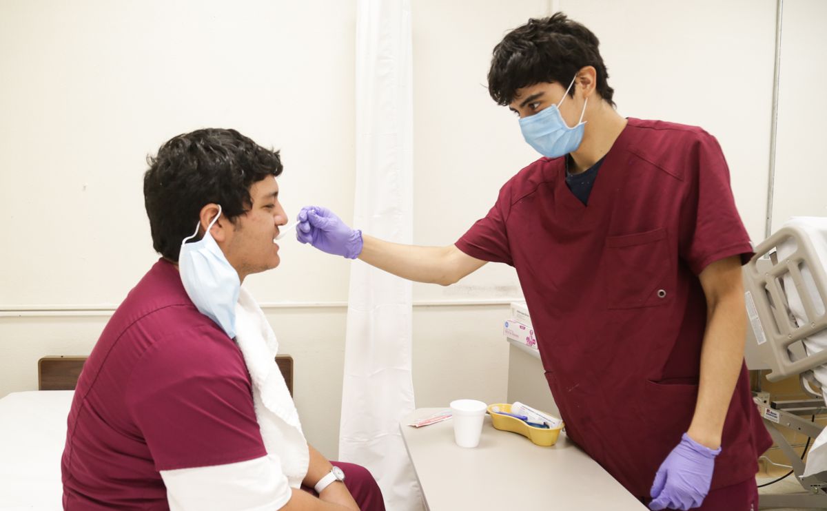 Students in a medical class