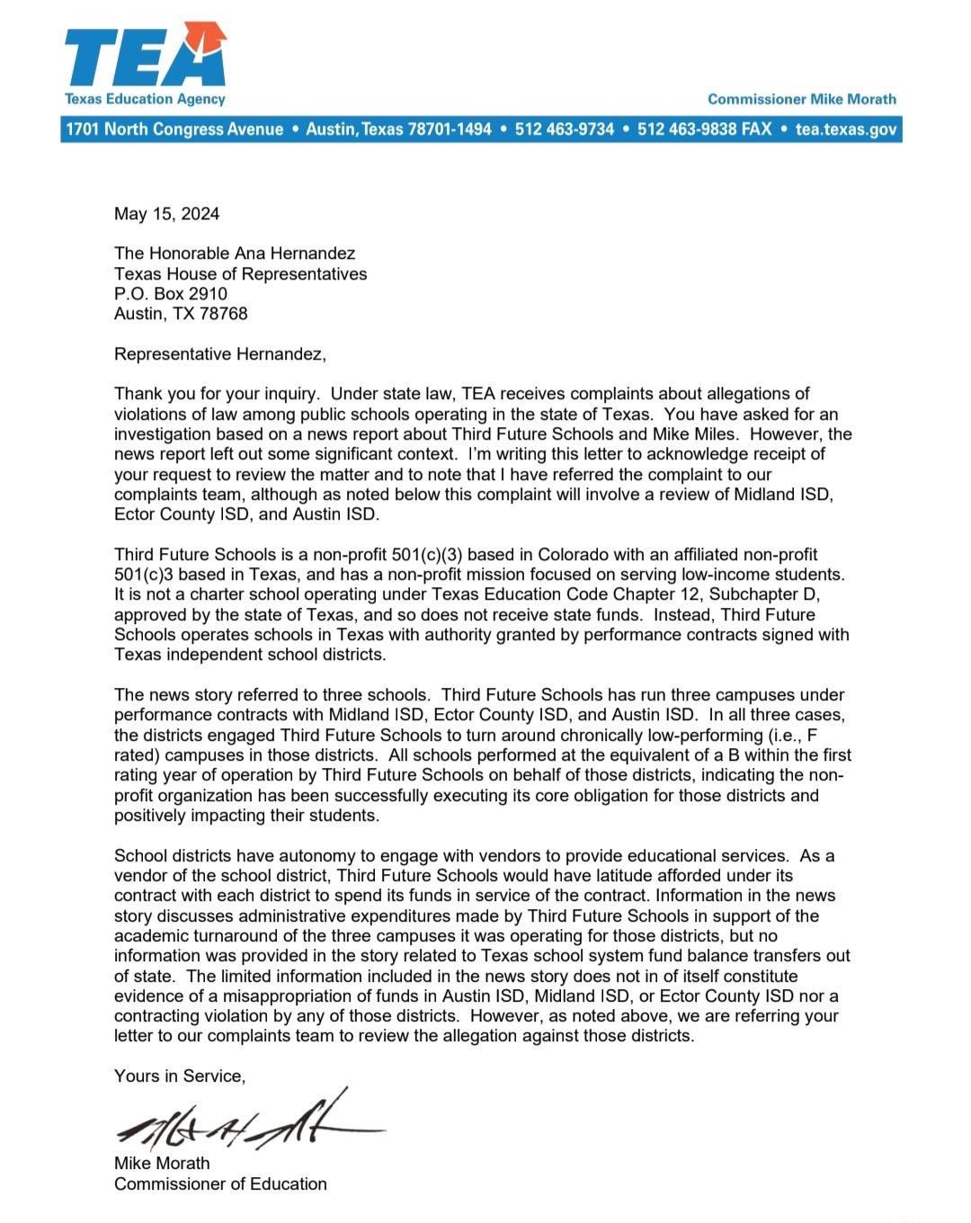 TEA Letter