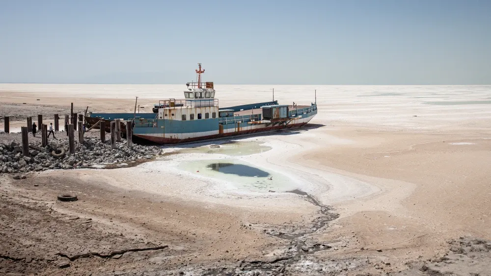 Iran's Lake Urmia, once the world's second-largest saltwater lake, has dried up.  Shutterstock
