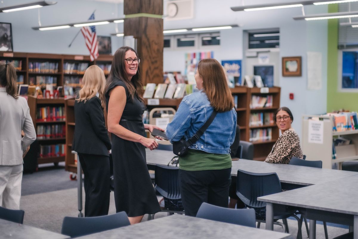 Mrs. Burns with new Staff member