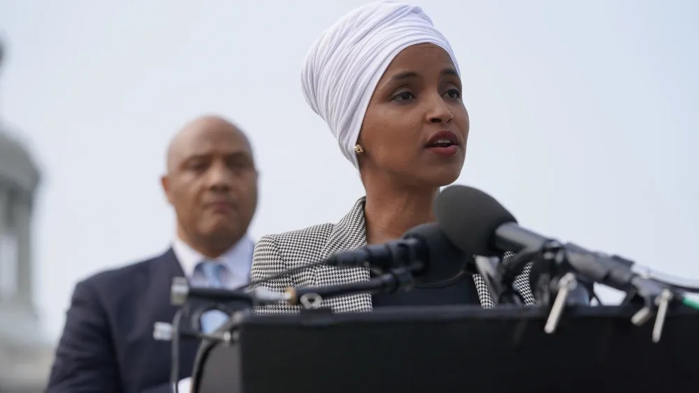 U.S. Rep. Ilhan Omar (D-Minn.) in a file photo on Capitol Hill.  Shutterstock