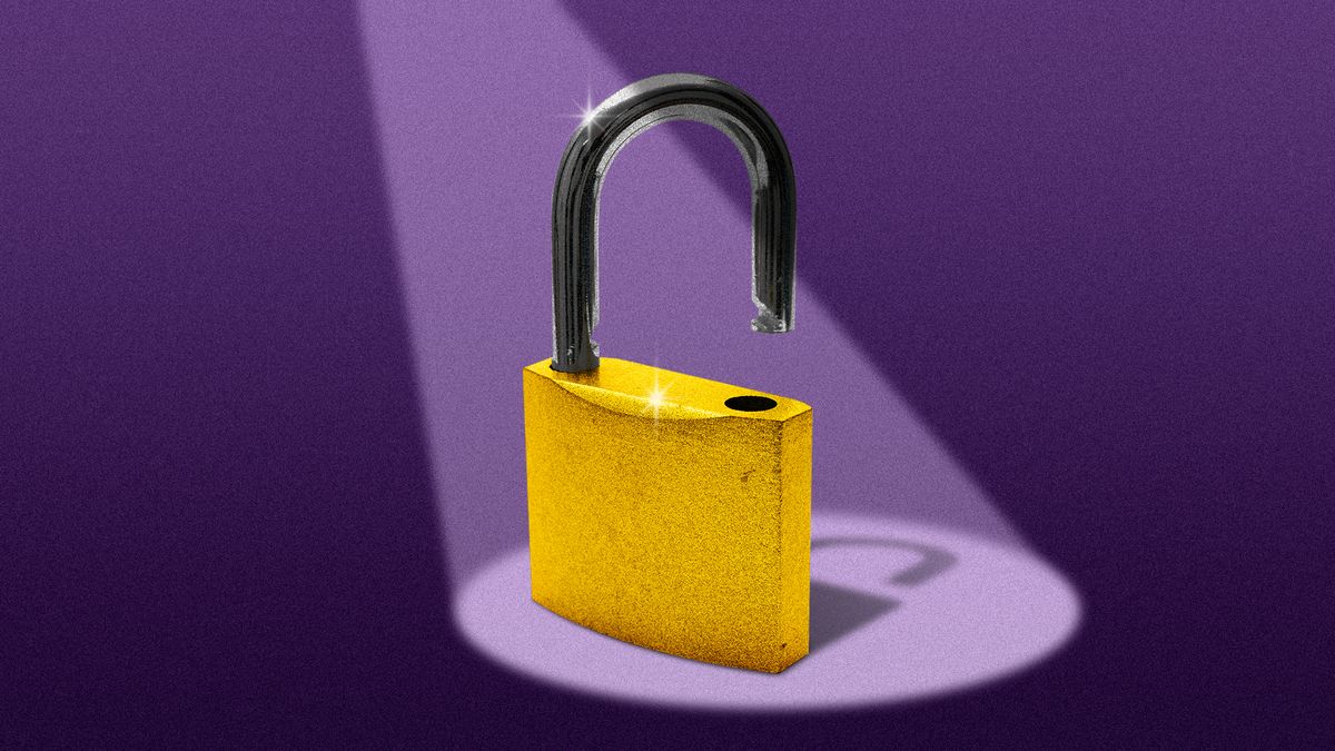 Open padlock