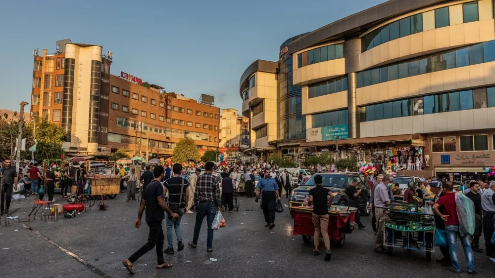 Crowds fill Court Street in Sulaymaniyah, Iraqi Kurdistan.  Shutterstock
