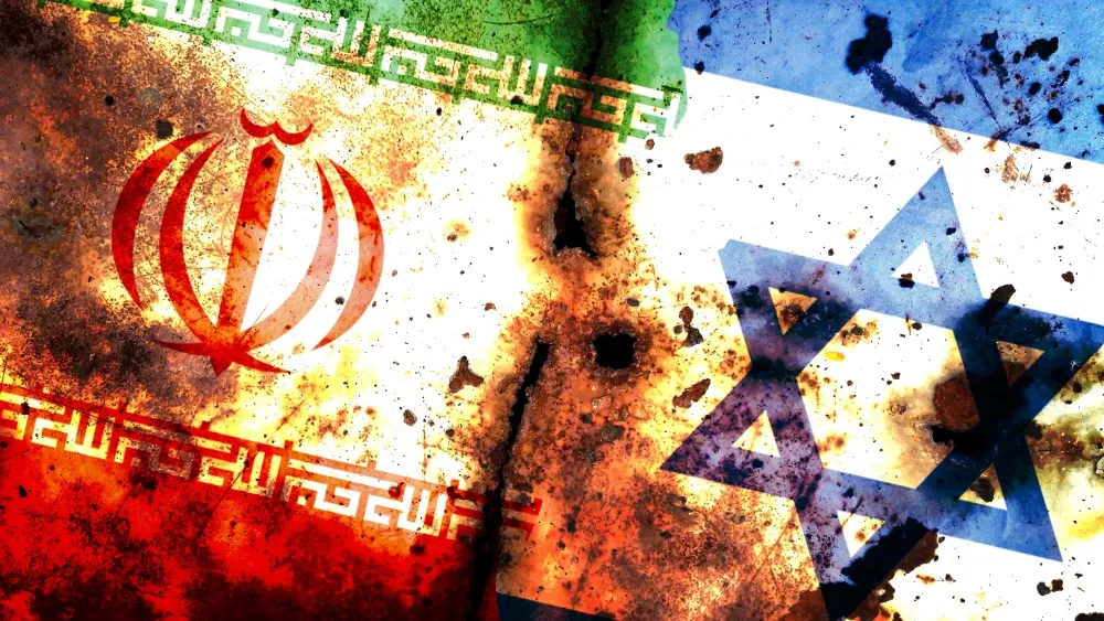 Iran and israel flags