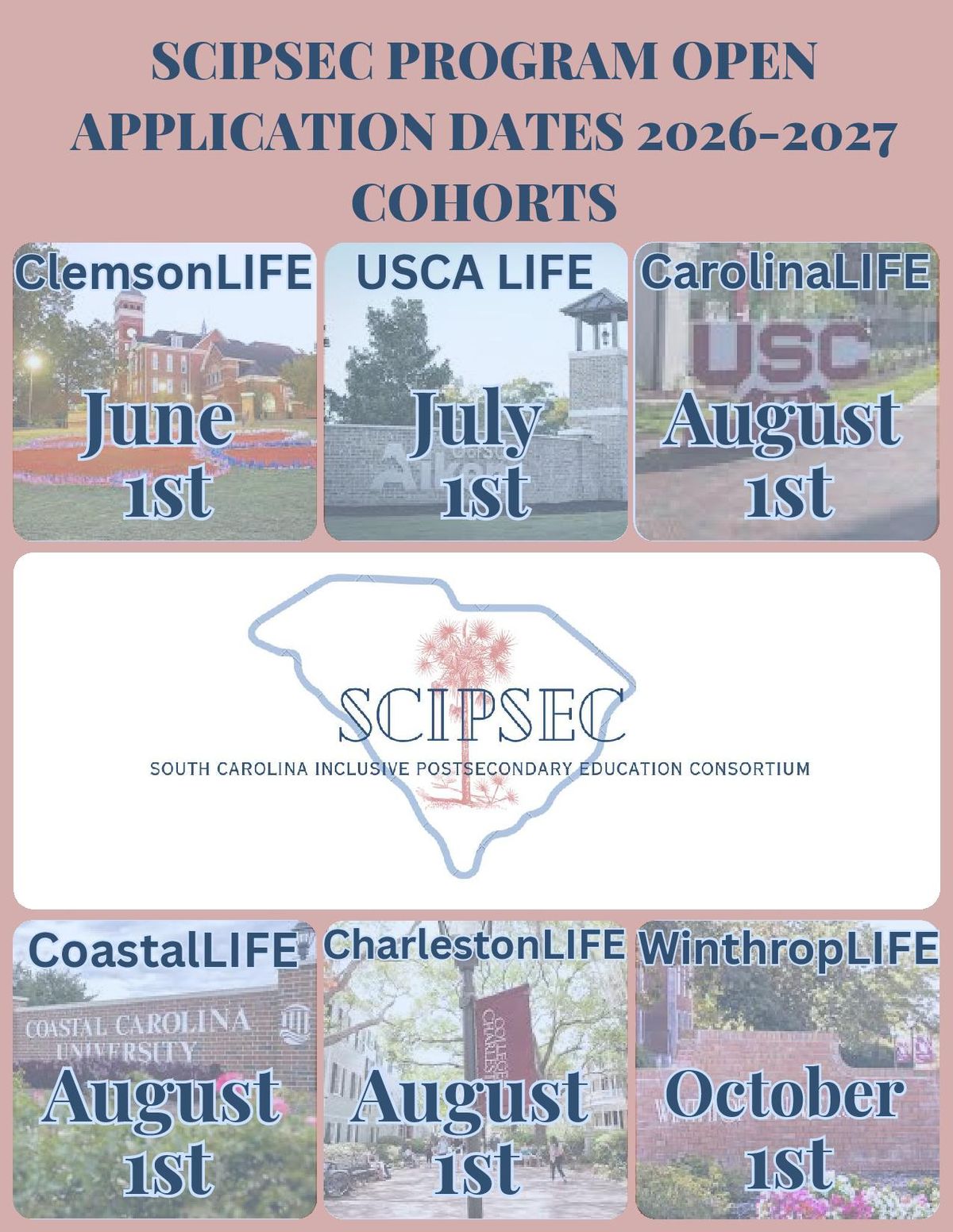 Application Dates for 2026-2027 cohorts