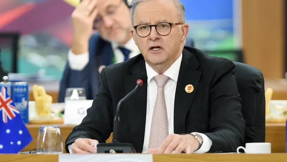 Australian Prime Minister Anthony Albanese speaks during a November 2024 meeting at the G20 plenary.  Shutterstock