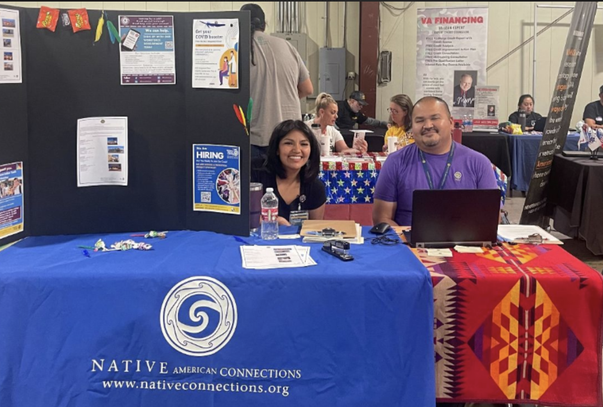 photo of Noelle Clough, Project Manager; and Robin Quiroz, Outreach and Engagement Specialist, Native American Connections