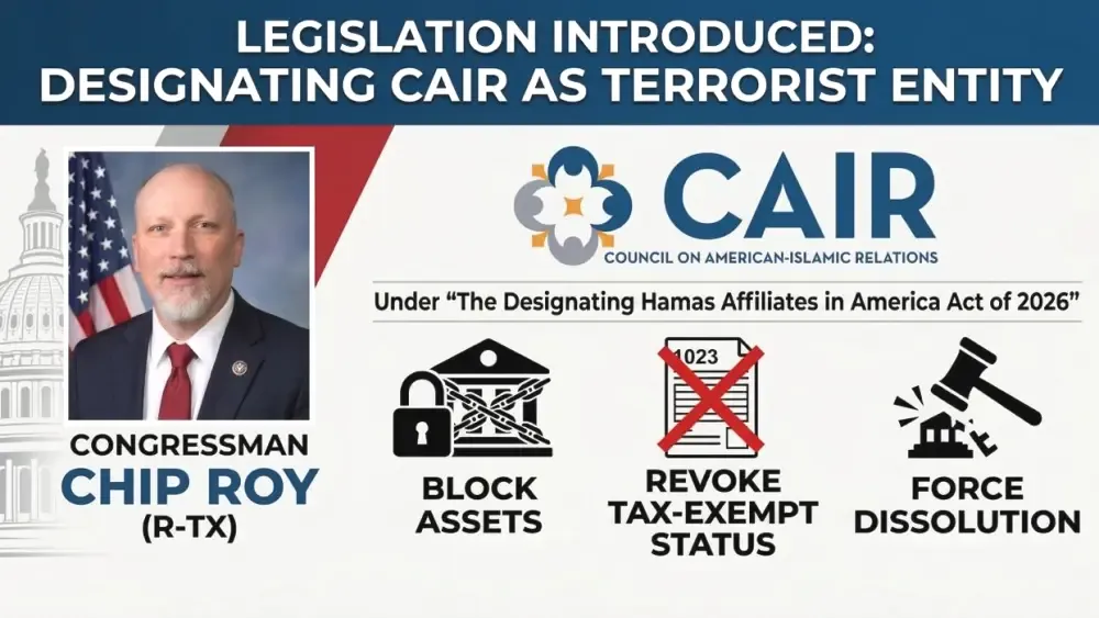 If passed, the legislation would effectively force CAIR to cease operations and dissolve for being one of Hamas’s most prolific advocates in the Western world.