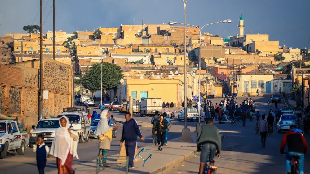 People crowd the streets of Asmara, the capital of Eritrea. Shutterstock