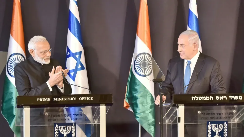 India's Prime Minister Narendra Modi and Israel's Prime Minister Benjamin Netanyahu in a file photo.  Shutterstock