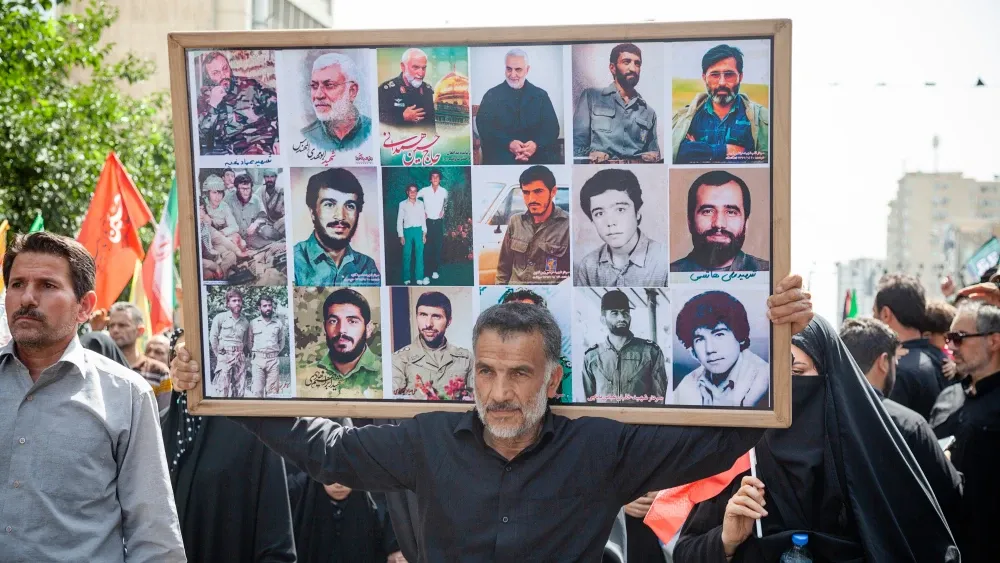 Iran's Islamic Revolutionary Guard Corps held funerals in June for members killed by Israeli airstrikes during the 12-day war.  Shutterstock