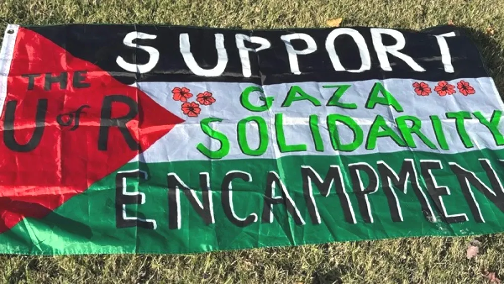 Not long ago, SJP members were threatening to take over every campus until their demands were met. Now, they threaten to harm themselves if they don't get their way. A homemade flag at the University ...