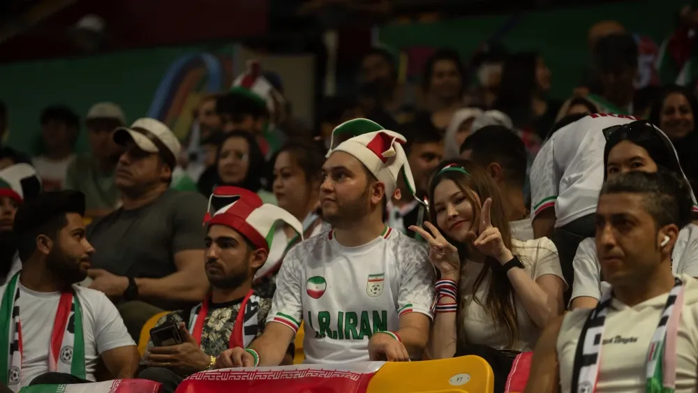 Fans of Iran's team during the AFC Futsal Asian Cup Thailand 2024 finals match, Bangkok Arena Stadium.  Shutterstock