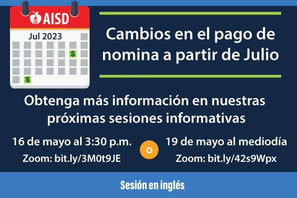 graphic in Spanish on info sessions re payroll changes