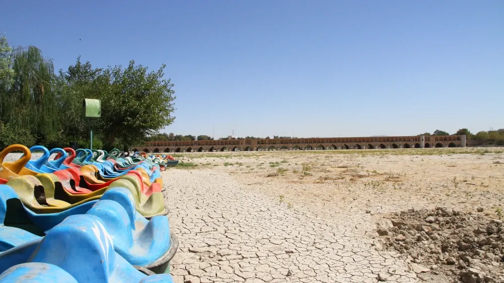 The Zayandeh Rud (“the life-giving river”) in Isfahan, Iran, has become a seasonal memory, flowing only during rare floods or when dam gates are opened far upstream. Water meant for the people of Isfa...