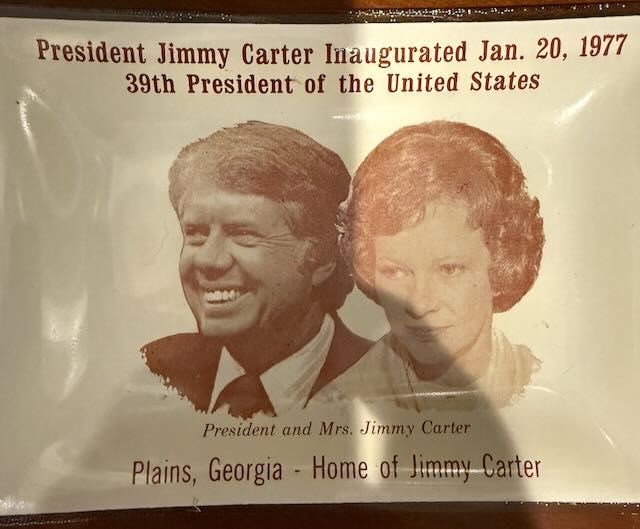 Ashtray from 1977 with pictures of Jimmy and Rosalyn Carter on it