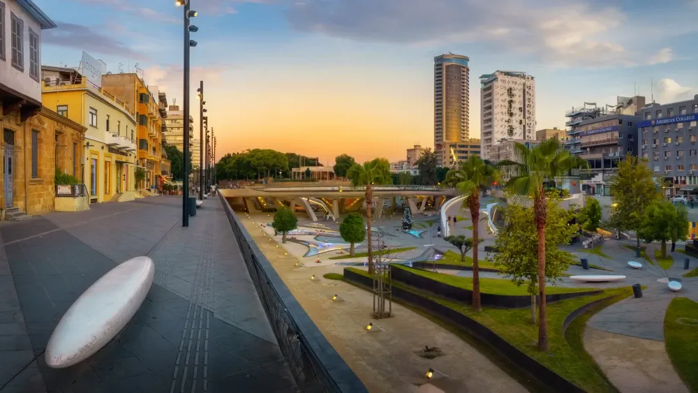 Eleftheria Square, the main square in central Nicosia, the capital city of Cyprus.  Shutterstock