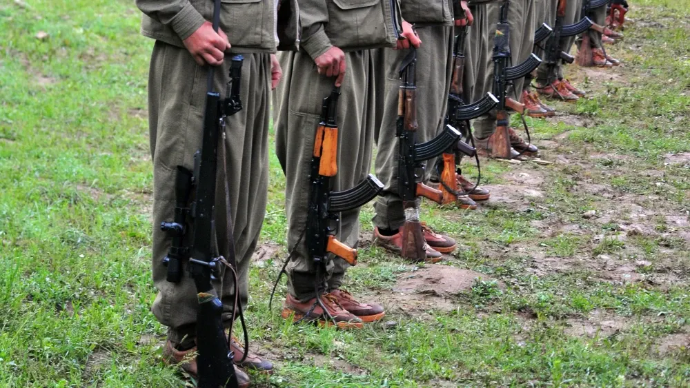 Kurdistan Workers' Party (PKK) militants in the Qandil Mountains in Kurdistan, near the Iran-Iraq border.  Shutterstock