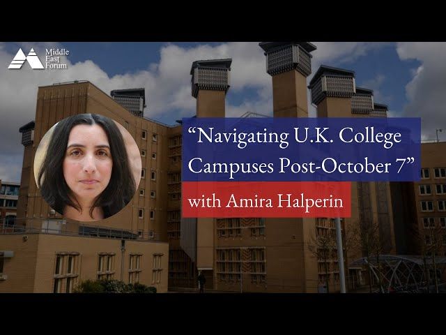 Amira Halperin, a British-Israeli professor of foreign policy and security in the U.K. and an international commentator, spoke to an August 25 Middle East Forum Podcast (video). The following summariz...