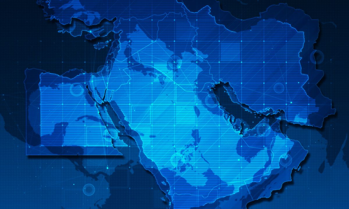 Middle East Grid Map Digital