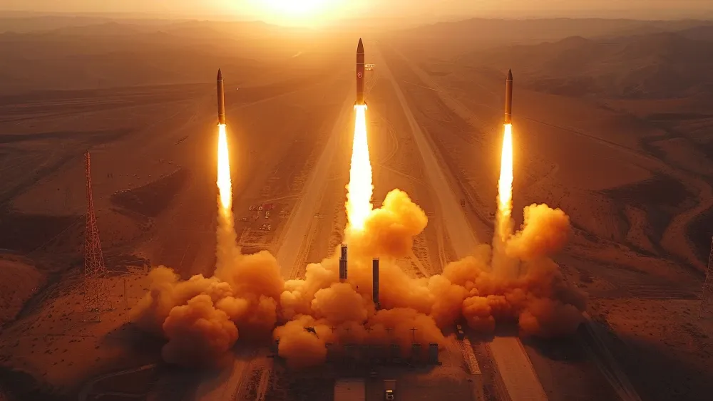 Missiles being launched. Shutterstock