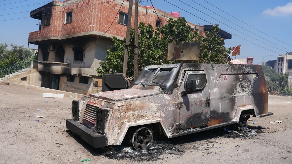 Damage from an assault by Syrian government forces and allied tribal militias in the Druze province of al-Suwayda', Syria, July 20, 2025.  Shutterstock