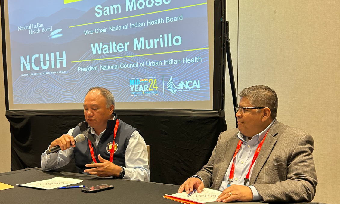 Sam Moose (Mille Lacs Band of Ojibwe), Vice Chair, National Indian Health Board, Walter Murillo (Choctaw), NCUIH Board President