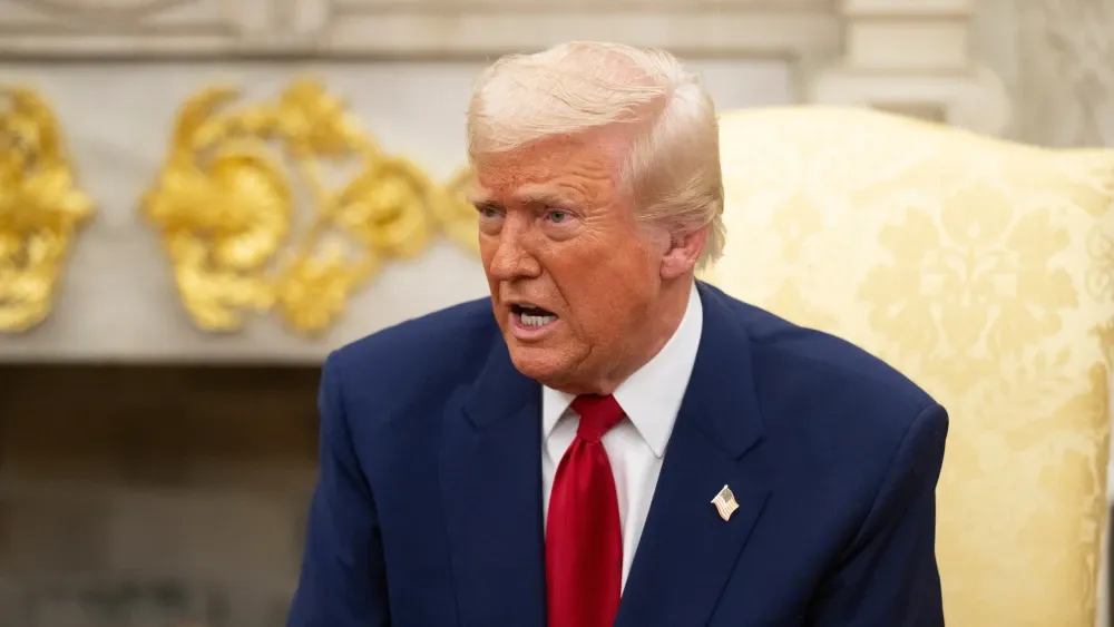 President Donald Trump, during a meeting with Israeli Prime Minister Benjamin Netanyahu, in April 2025.  Shutterstock