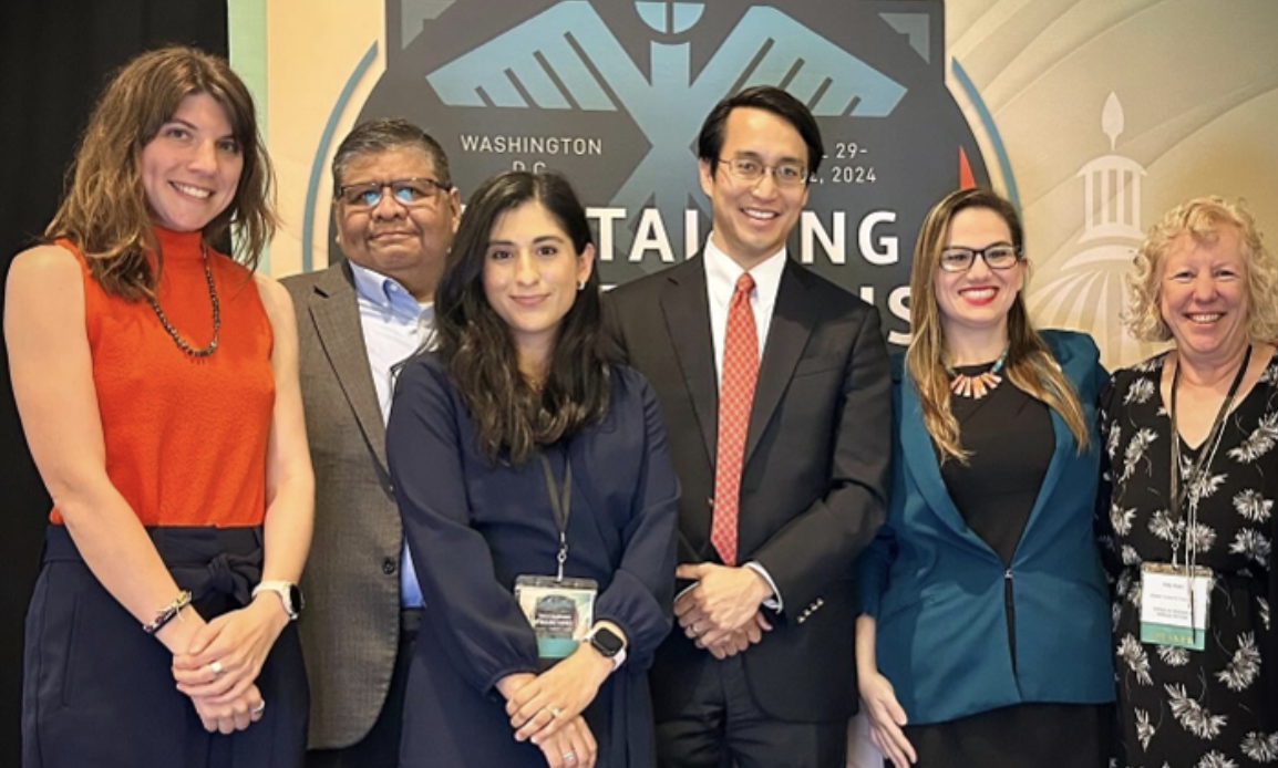 Rori Collins, JD, Esq. (Nenana Native Village) NCUIH Public Policy Counsel, Walter Murillo (Choctaw), NCUIH Board President, Alexandra Payan, JD, NCUIH Federal Relations Manager, Daniel Tsai, Deputy Administrator and Director of CMCS, Francys Crevier (Algonquin), NCUIH CEO, Kitty Marx, CMS Division of Tribal Affairs.