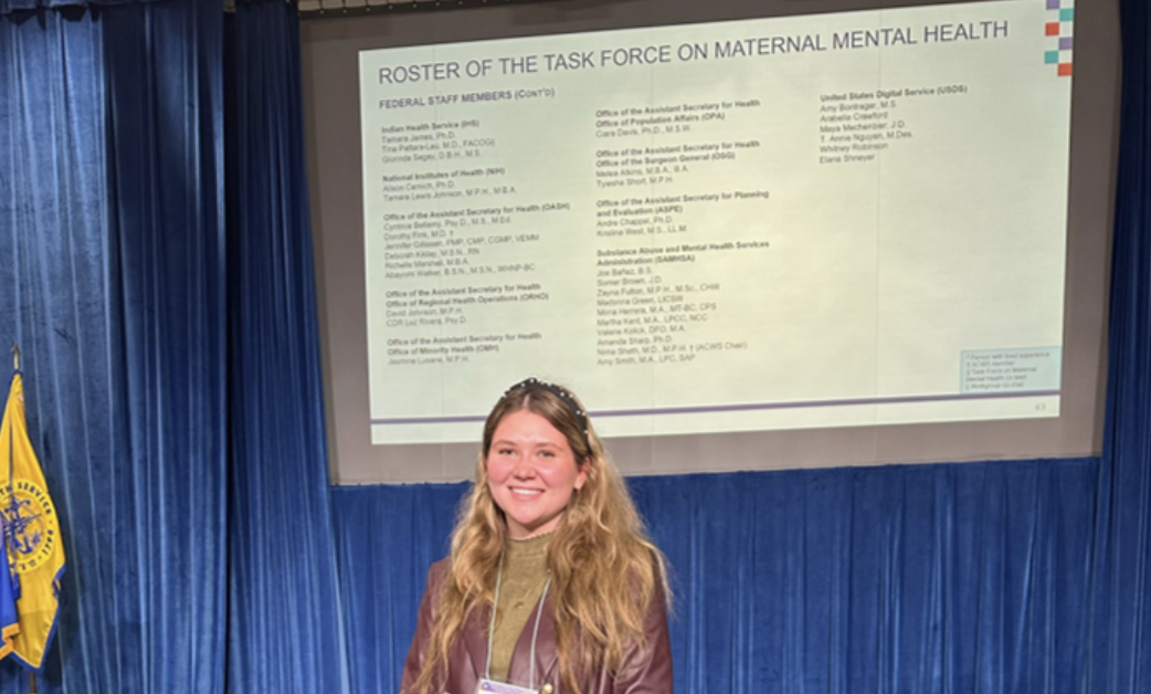 Carolyn Kowalyk, NCUIH Public Health Associate, at SAMHSA’s Taskforce on Maternal Mental Health Launch of the National Strategy and Report to Congress event.